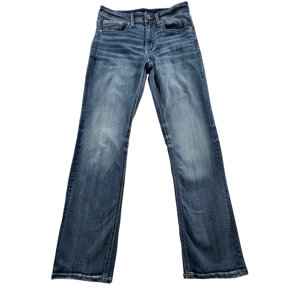 BKE Jake Jeans Men 30x32 Straight Leg Stretch Western Cowboy Rodeo Medium Wash